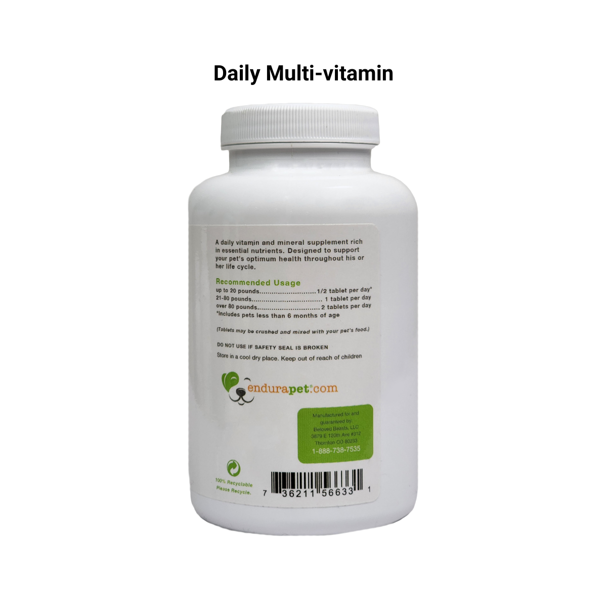endurapet® Daily Multi (2) pack Multi-Vitamins for Cat and Dog Immune Support (2)