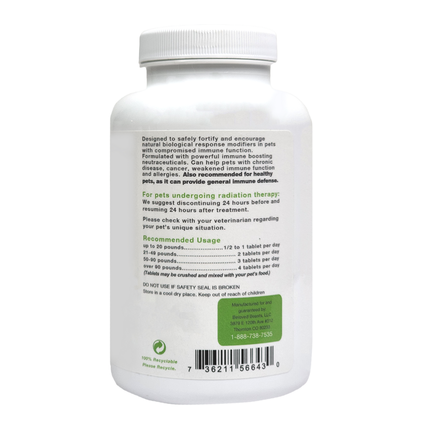 immune support recommended usage